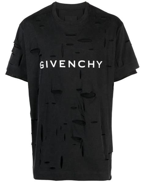 givenchy t-shirt men black|Givenchy ripped t shirt.